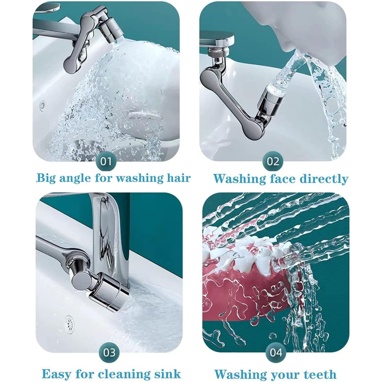 Flexible Faucet Splash Head Aerator with 2 Spray Modes (1 Set)