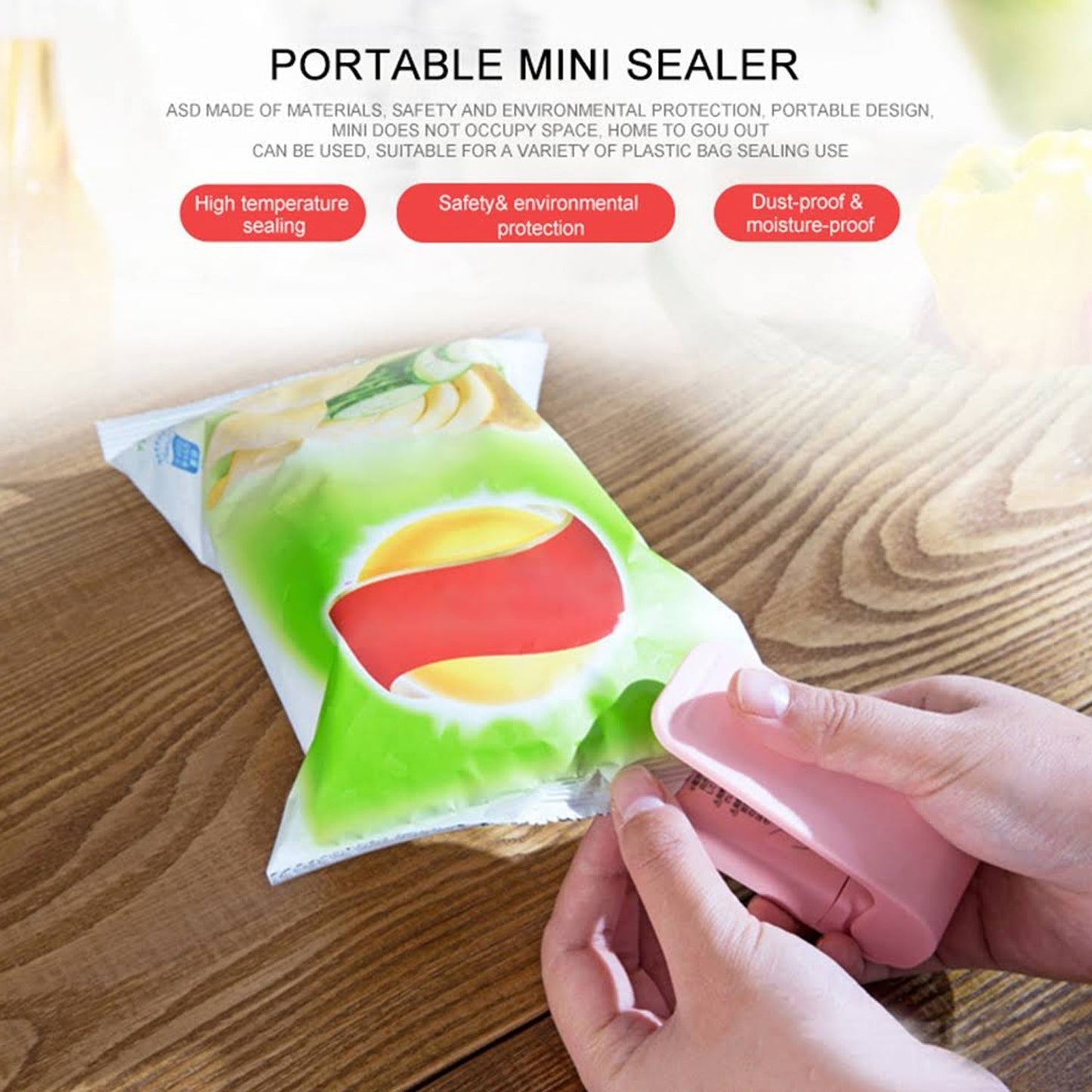 Portable Mini Handheld Heat Sealing Machine for Plastic Bags – Battery Operated (2 AA, Not Included)