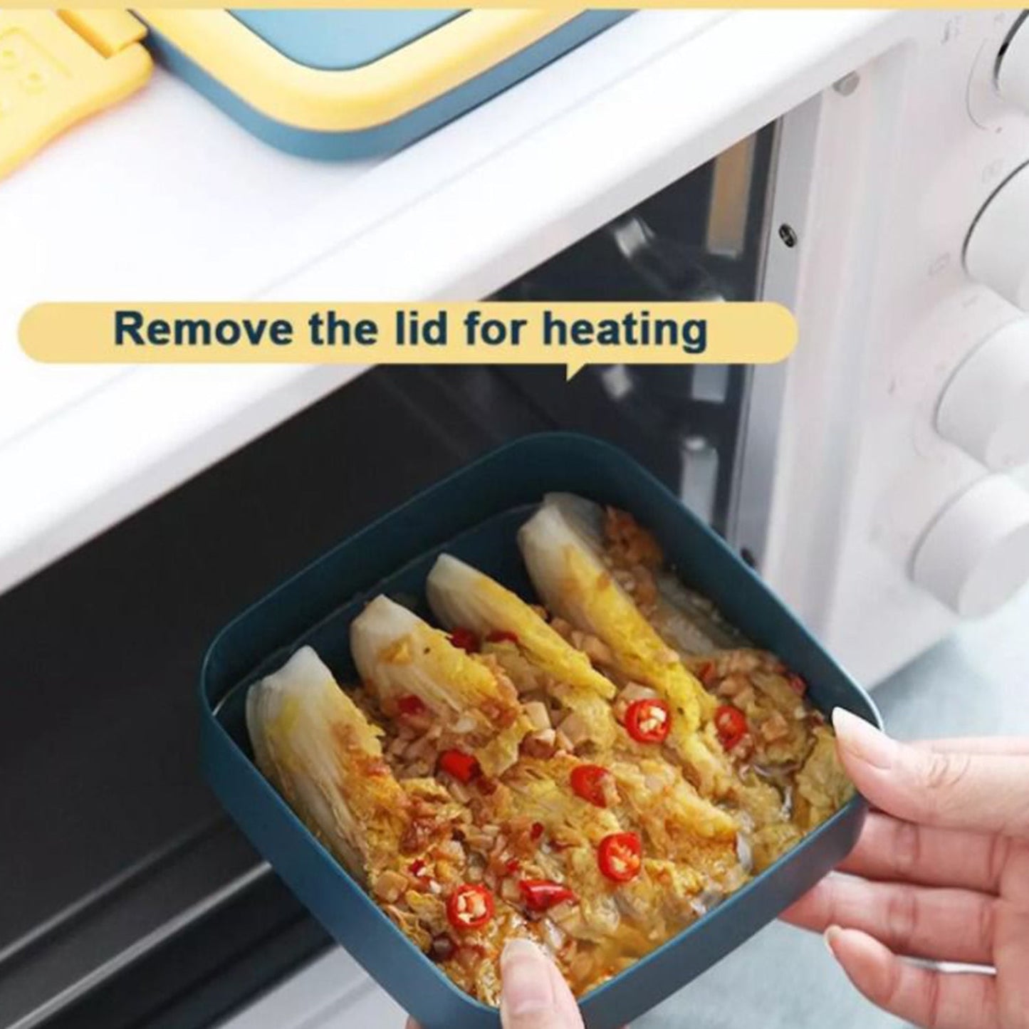 Double-Layer Portable Lunch Box with Handle & Spoon