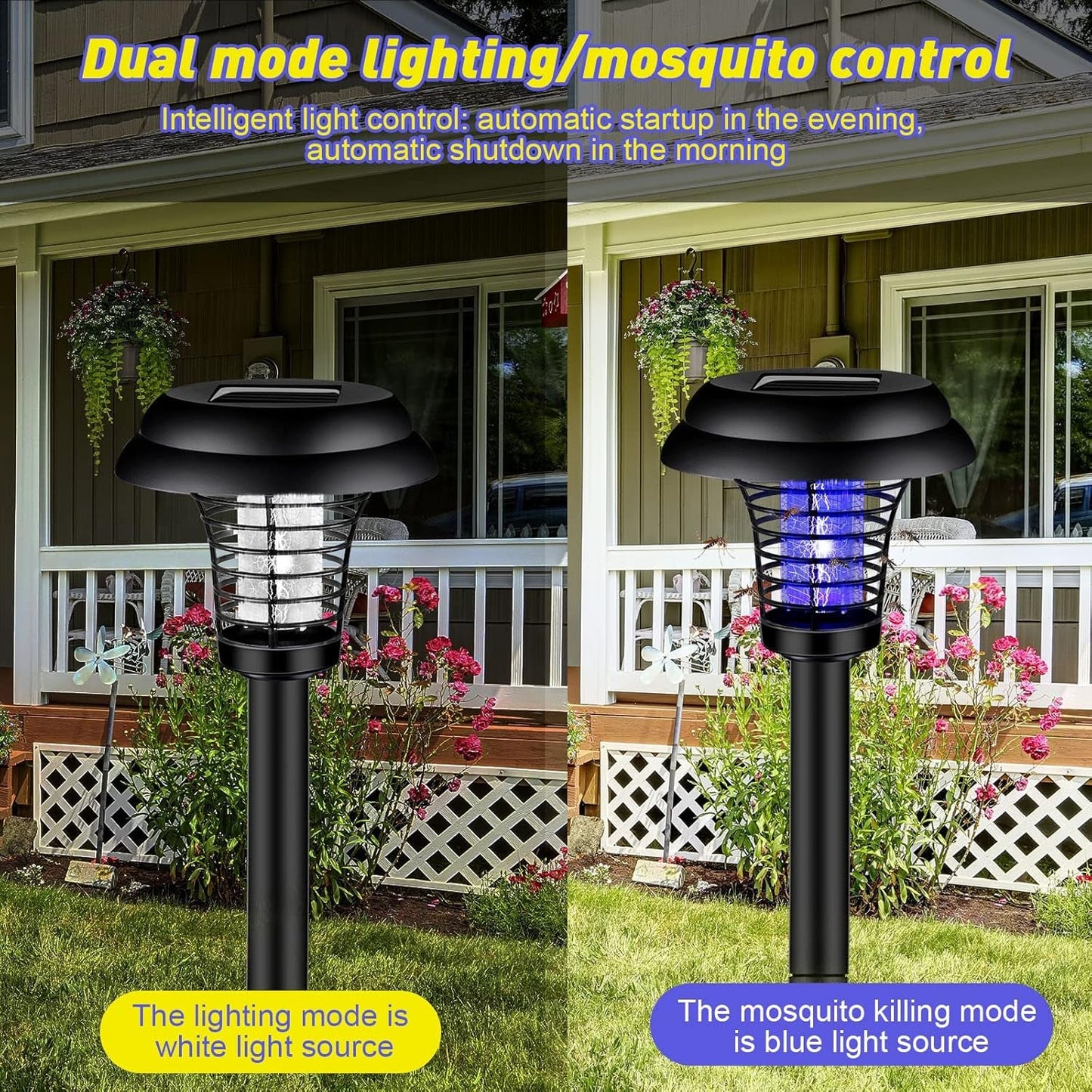 Medium Solar Bug Zapper & Garden Light – UV LED Mosquito Trap (1 Pc)