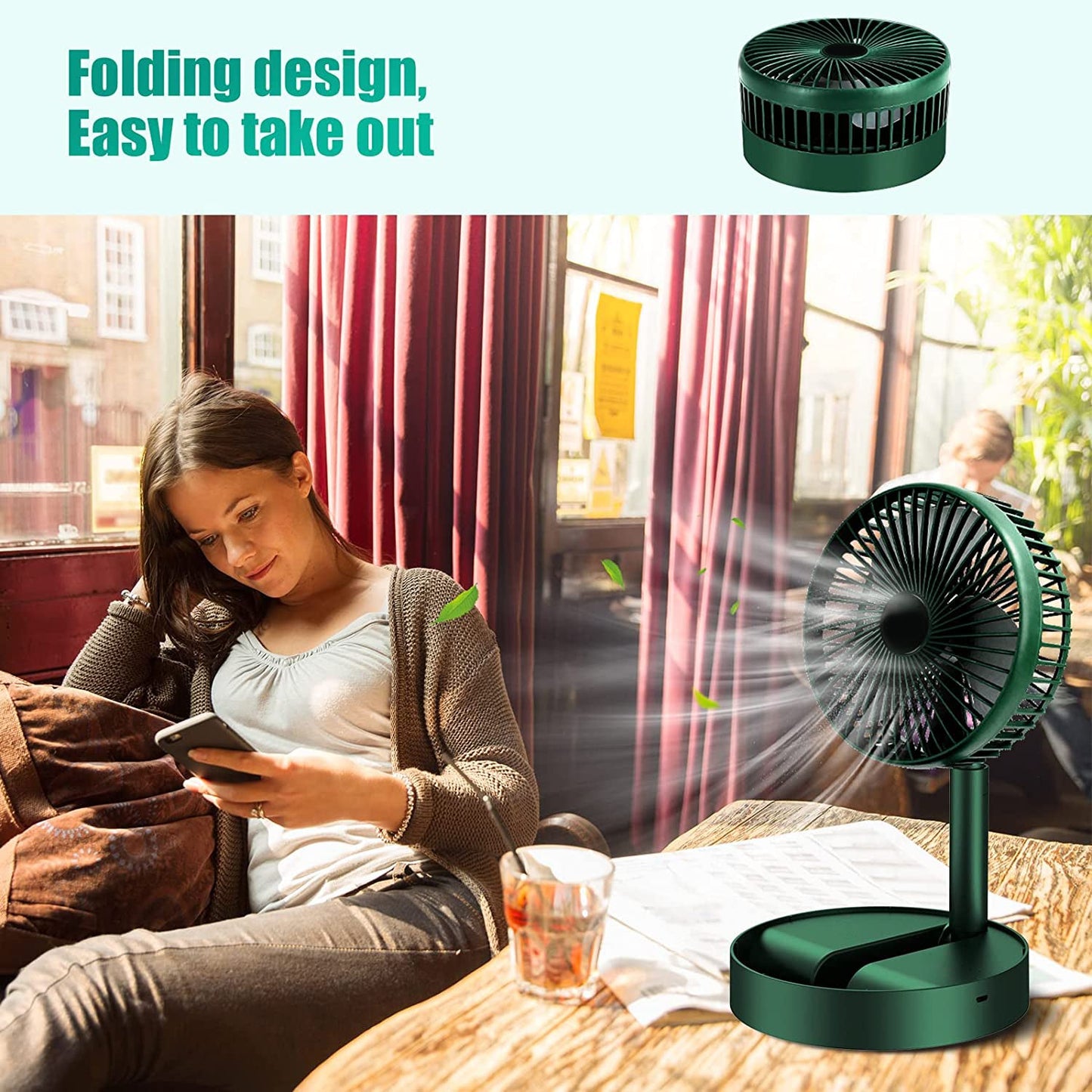 Adjustable Portable Desktop USB Fan – Telescopic & Silent Cooling Fan