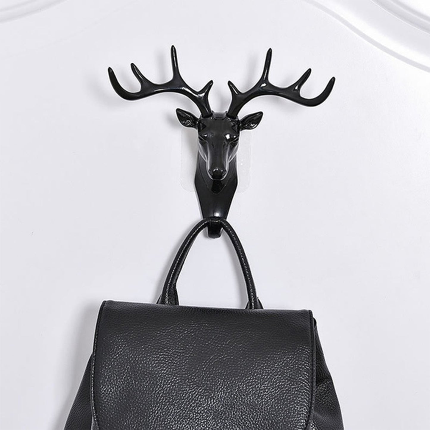 Deer Head Self-Adhesive Wall Hook – Decorative Antler Hanger (No Drilling)