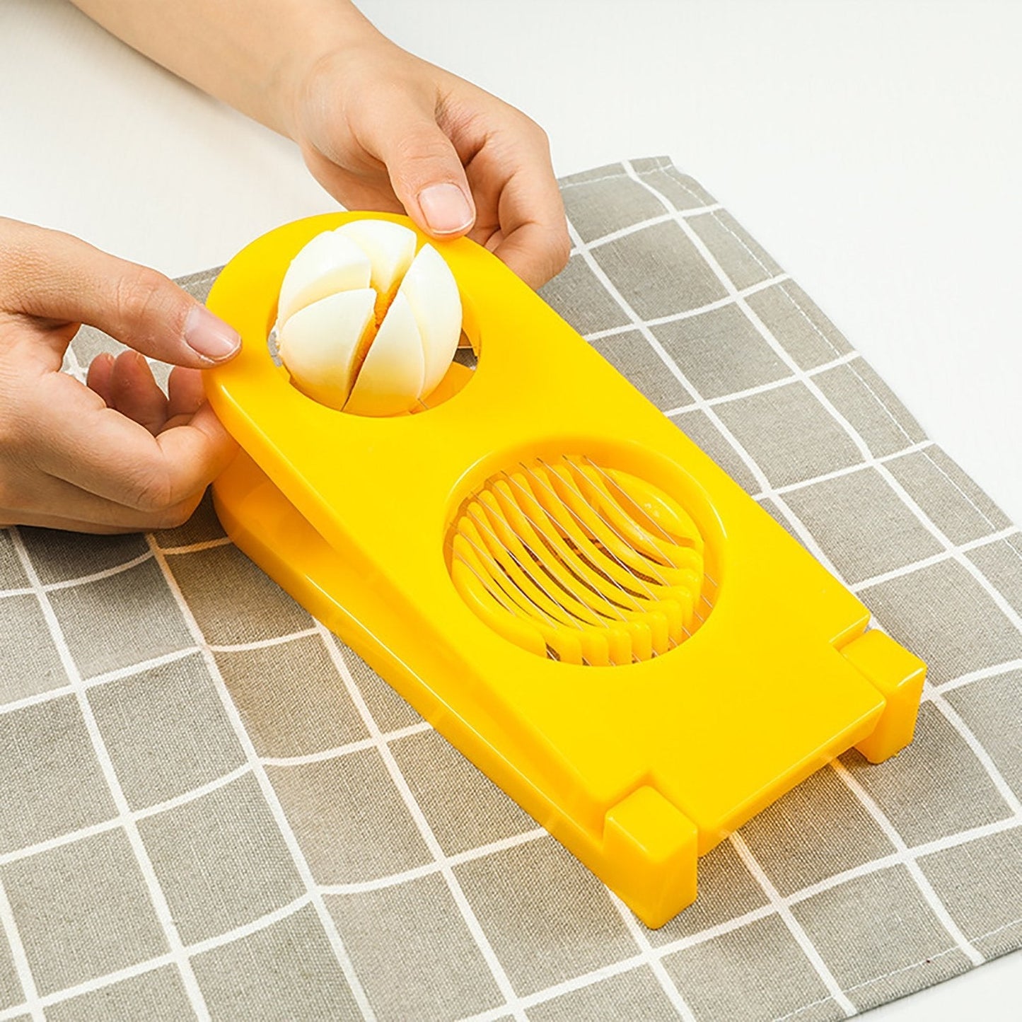2-in-1 Egg Cutter & Slicer with Stainless Steel Wires