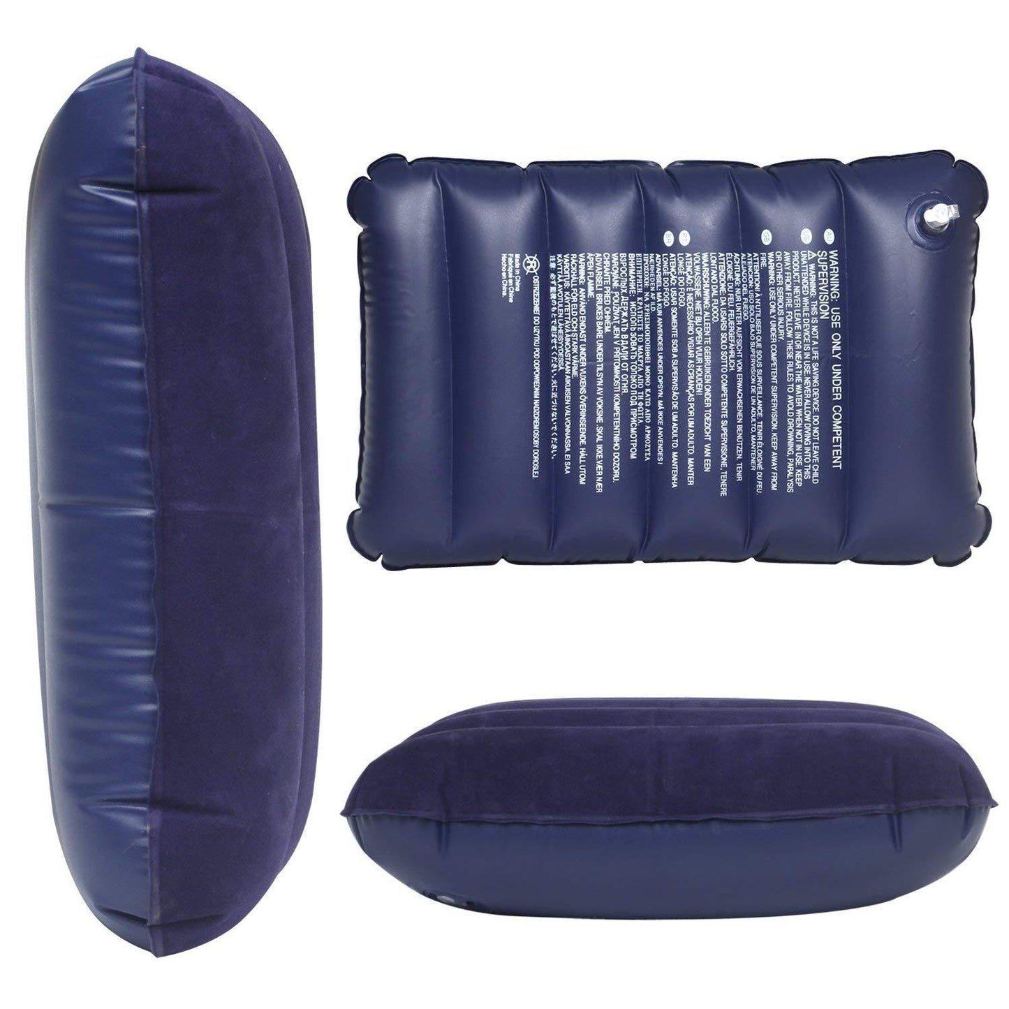 Velvet Air Inflatable Travel Pillow – Soft & Portable (Blue)