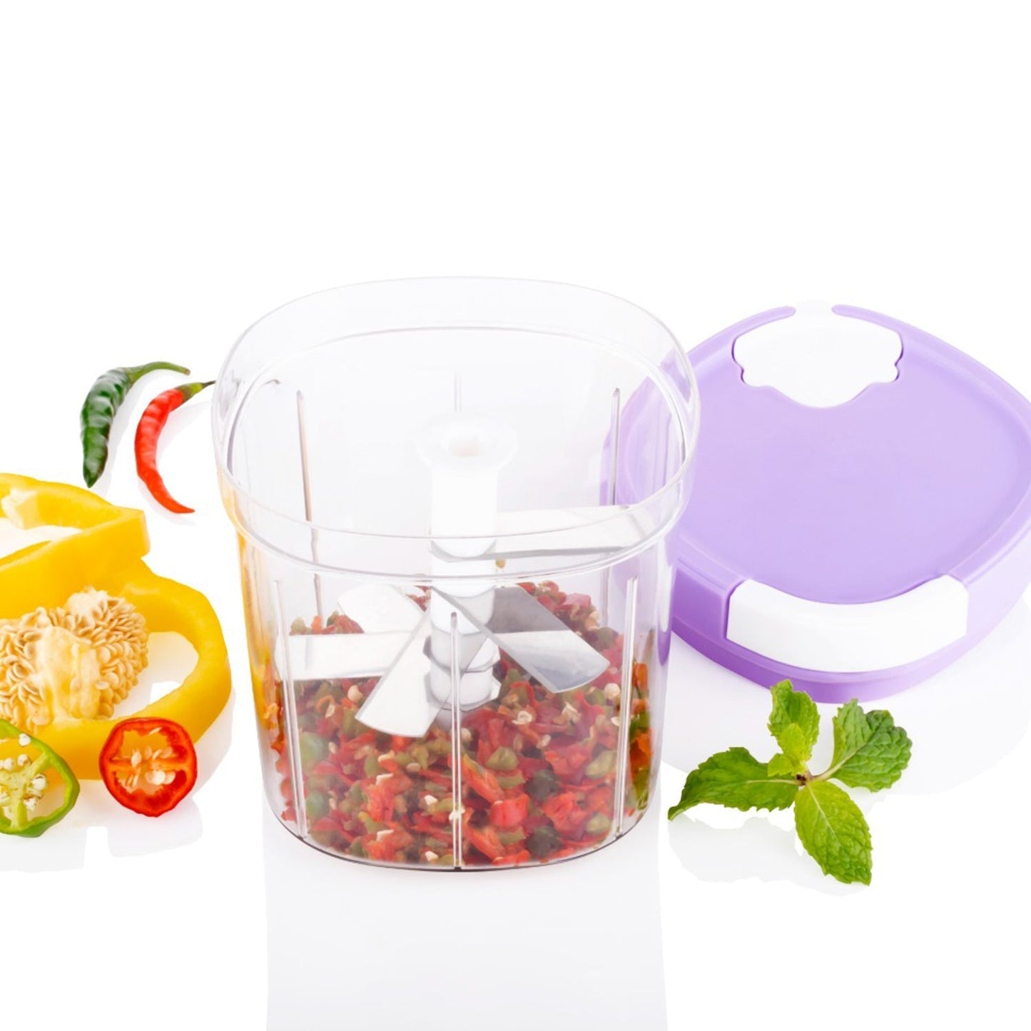 Handy Chopper with Stainless Steel Blades – 600ML Kitchen Tool