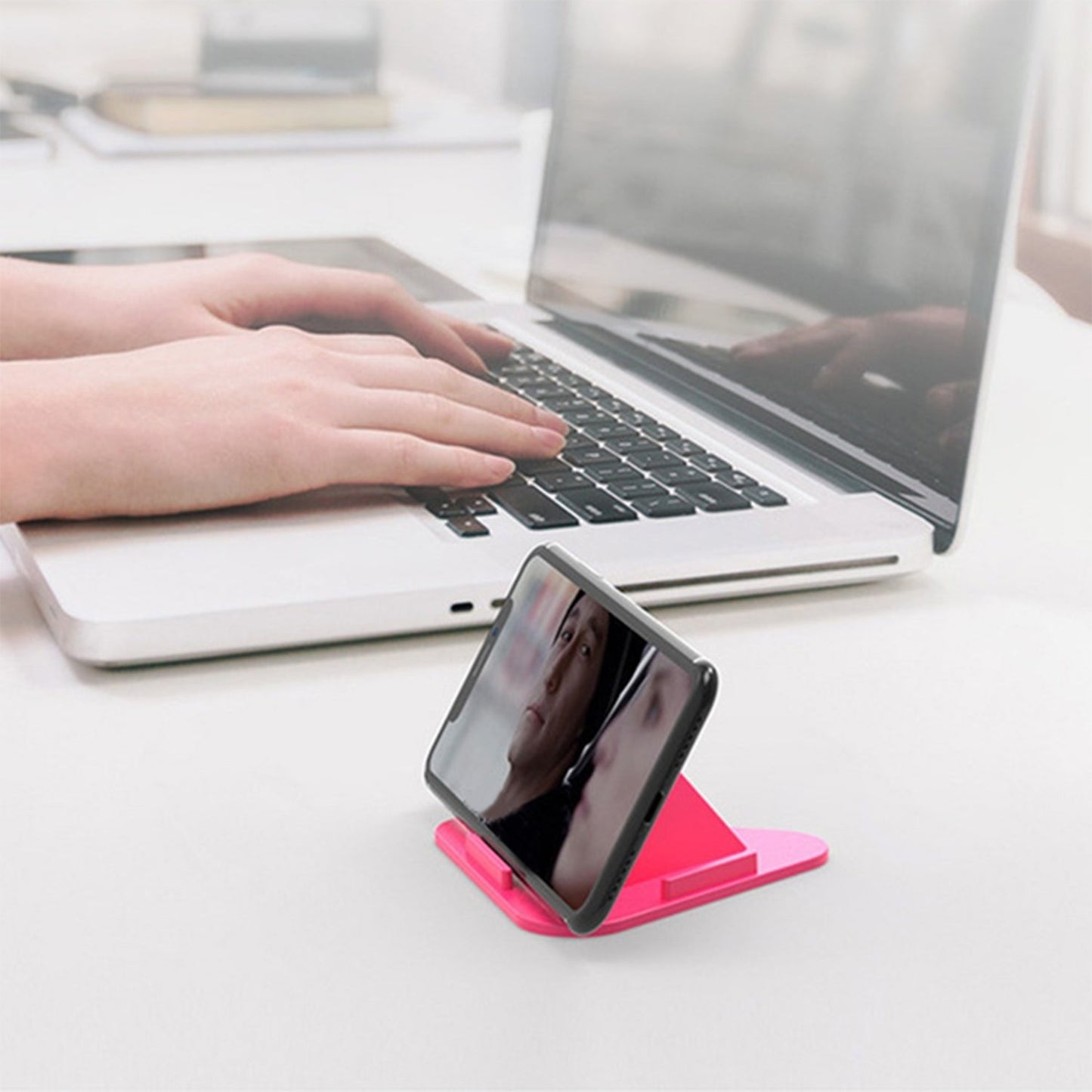 Pyramid Mobile Stand with Adjustable Angles for Hands-Free Viewing