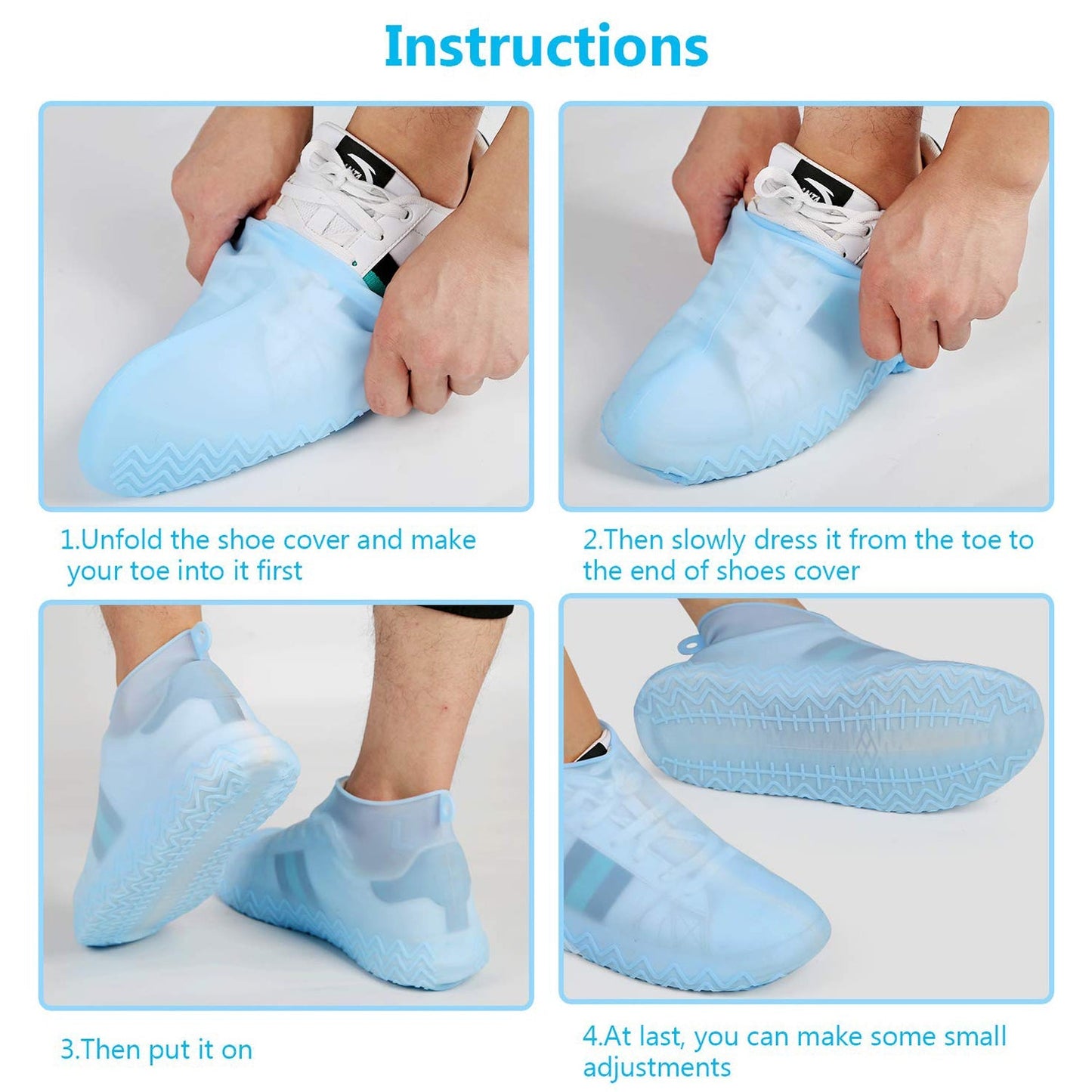 Non-Slip Silicone Reusable Waterproof Shoe Cover – Random Color