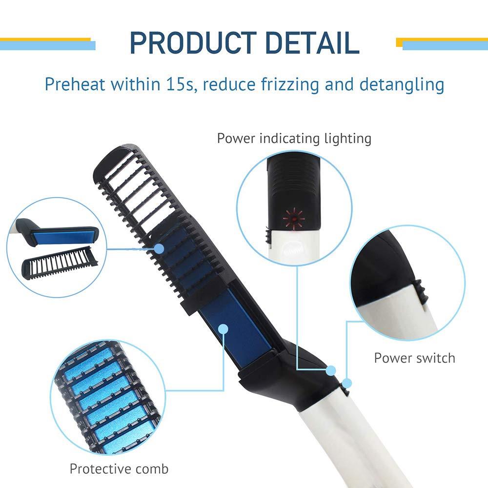 Men’s Beard and Hair Straightener Comb – Fast Heating, Safe, Multifunction Grooming Tool