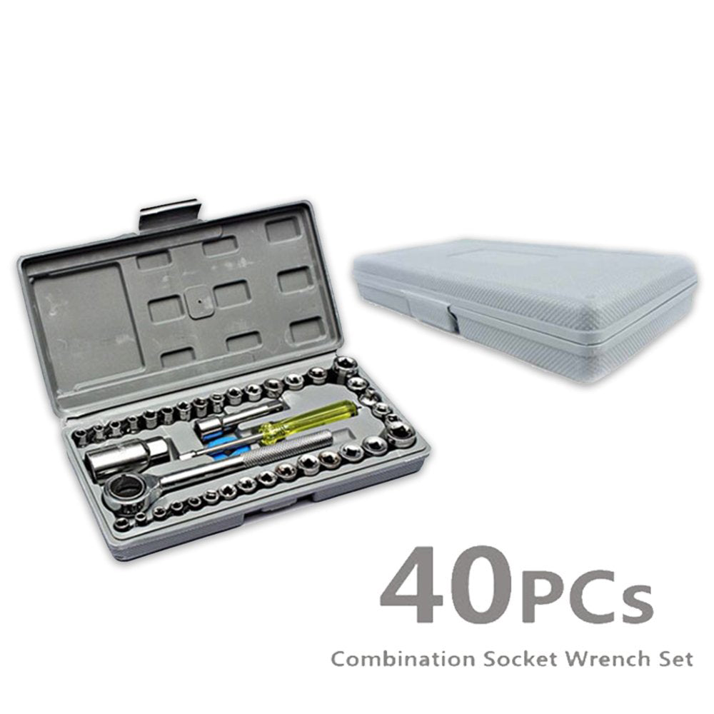 Socket Combination Toolkit – 40 Pcs Ratchet Handle & Sockets Set