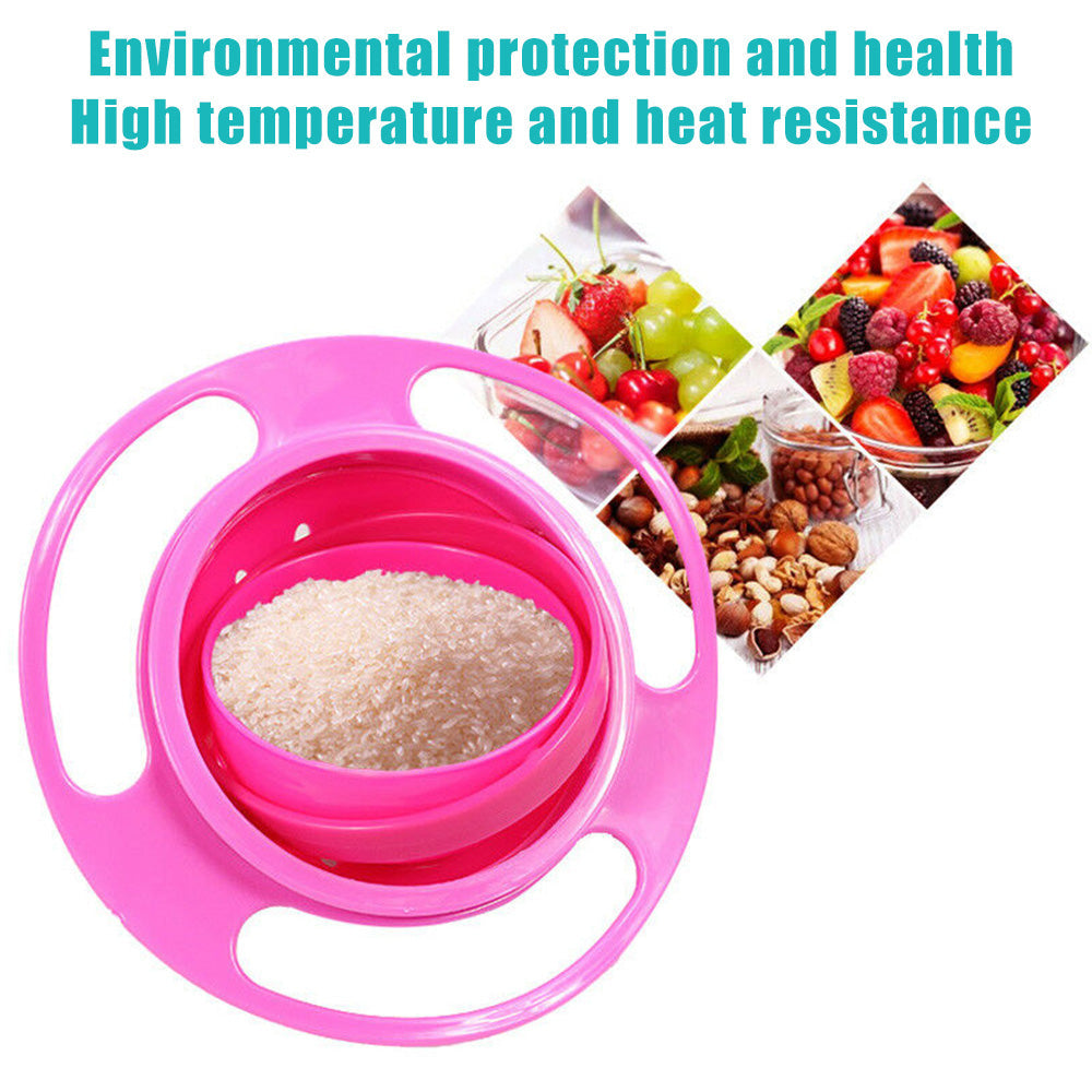 Spill-Proof Gyro Bowl – 360° Rotating Toddler Feeding Dish