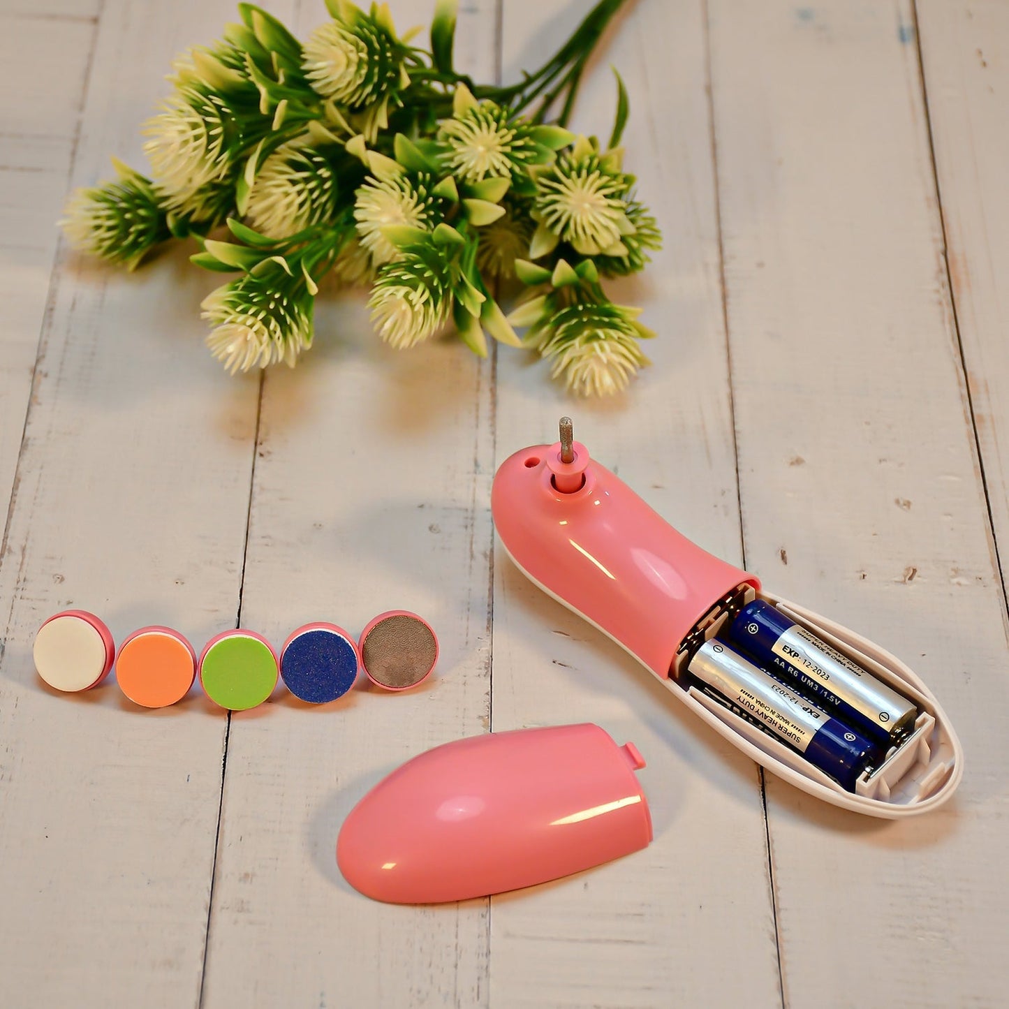 Electric Baby Nail Trimmer with 6 Safe Grinding Heads & LED Light