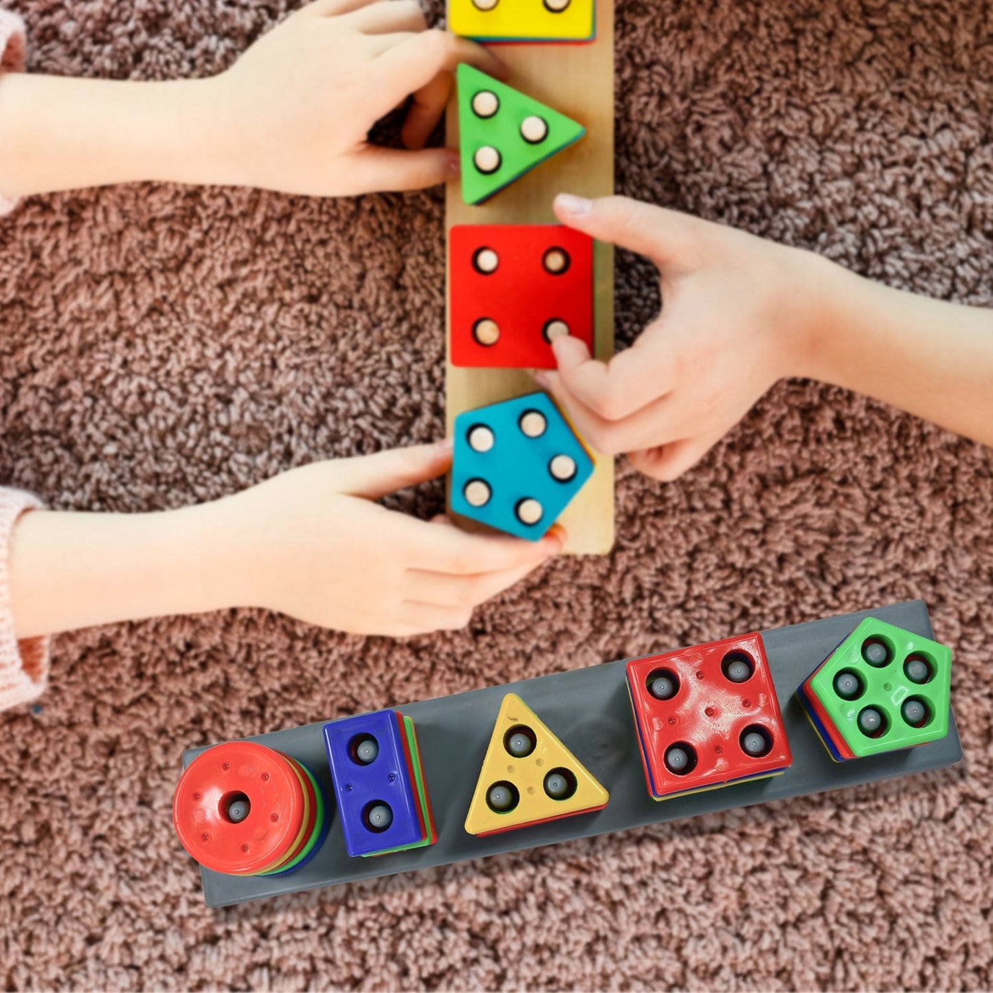 Geometric Brick - 5 Angle Column Matching Blocks for Kids (25 Pcs)