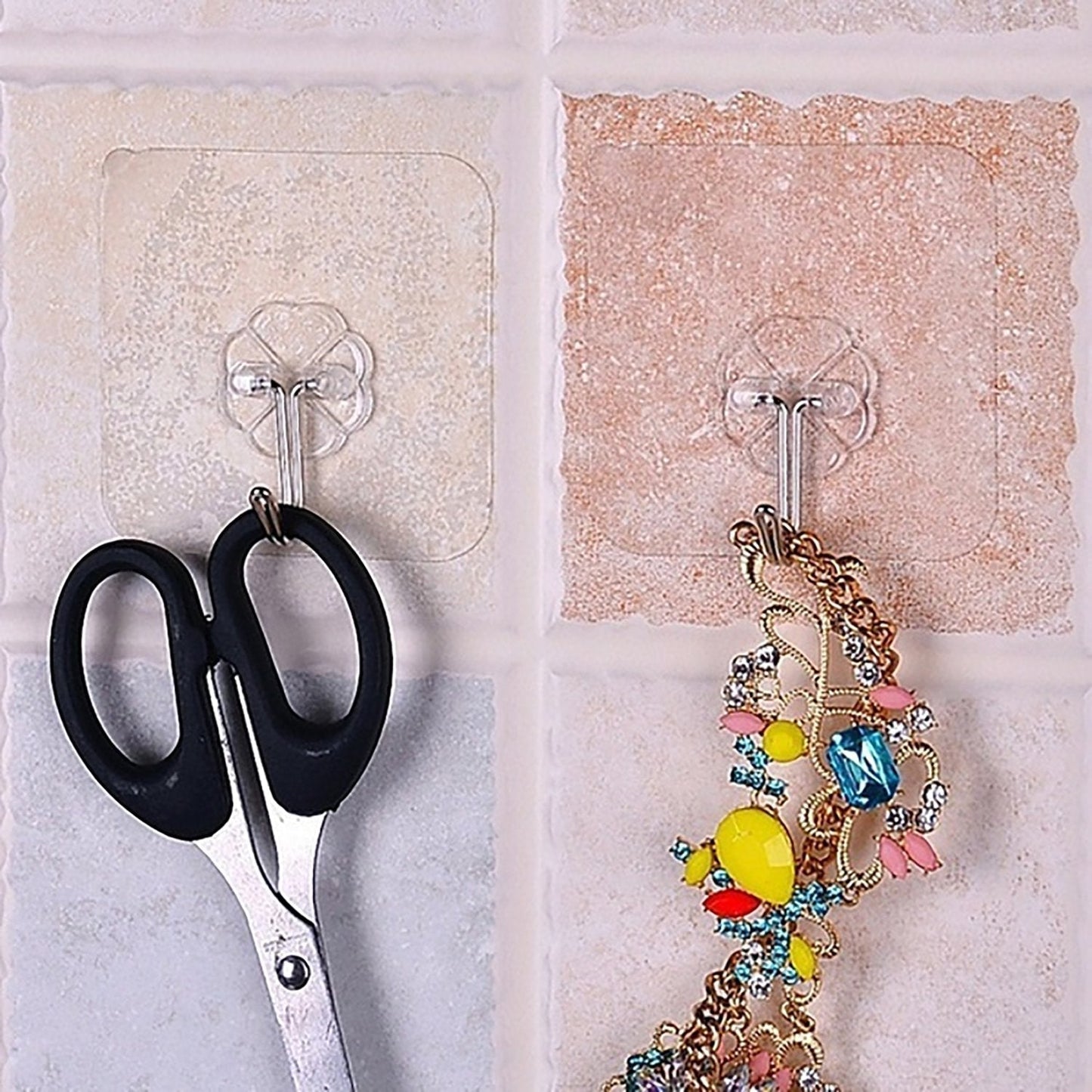 Multipurpose Strong Small Stainless Steel Adhesive Wall Hooks - Pack of 5