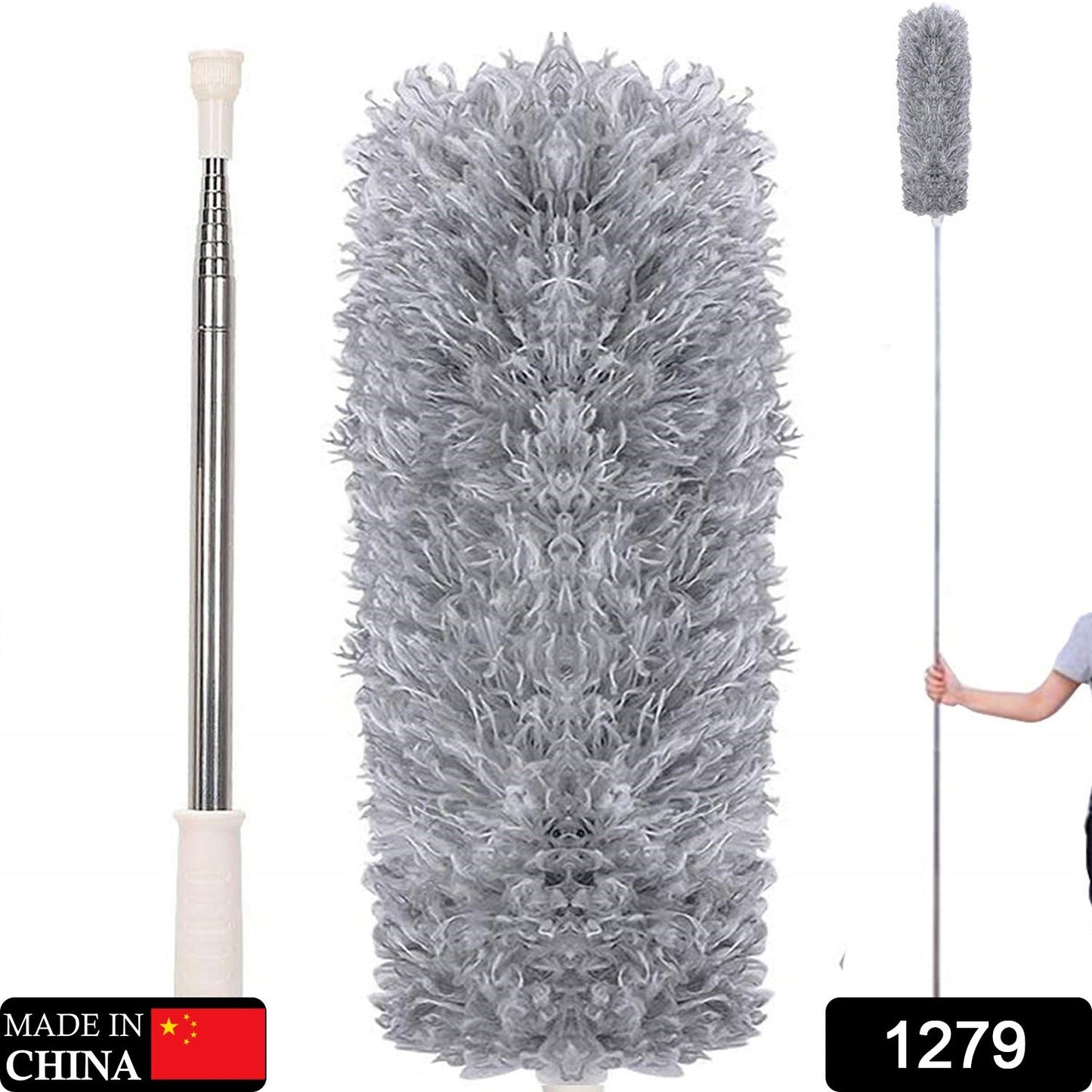 Extendable Microfiber Duster – 100" Telescoping Cleaning Tool
