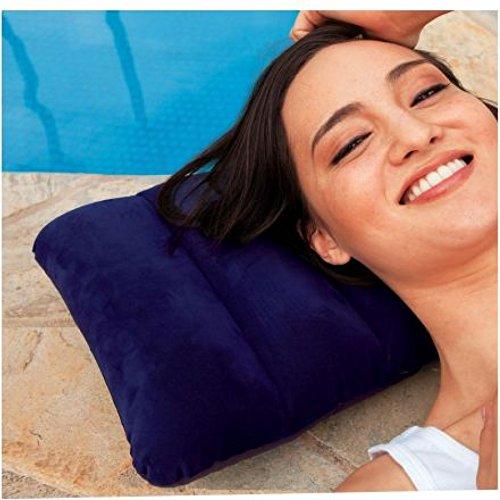 Velvet Air Inflatable Travel Pillow – Soft & Portable (Blue)