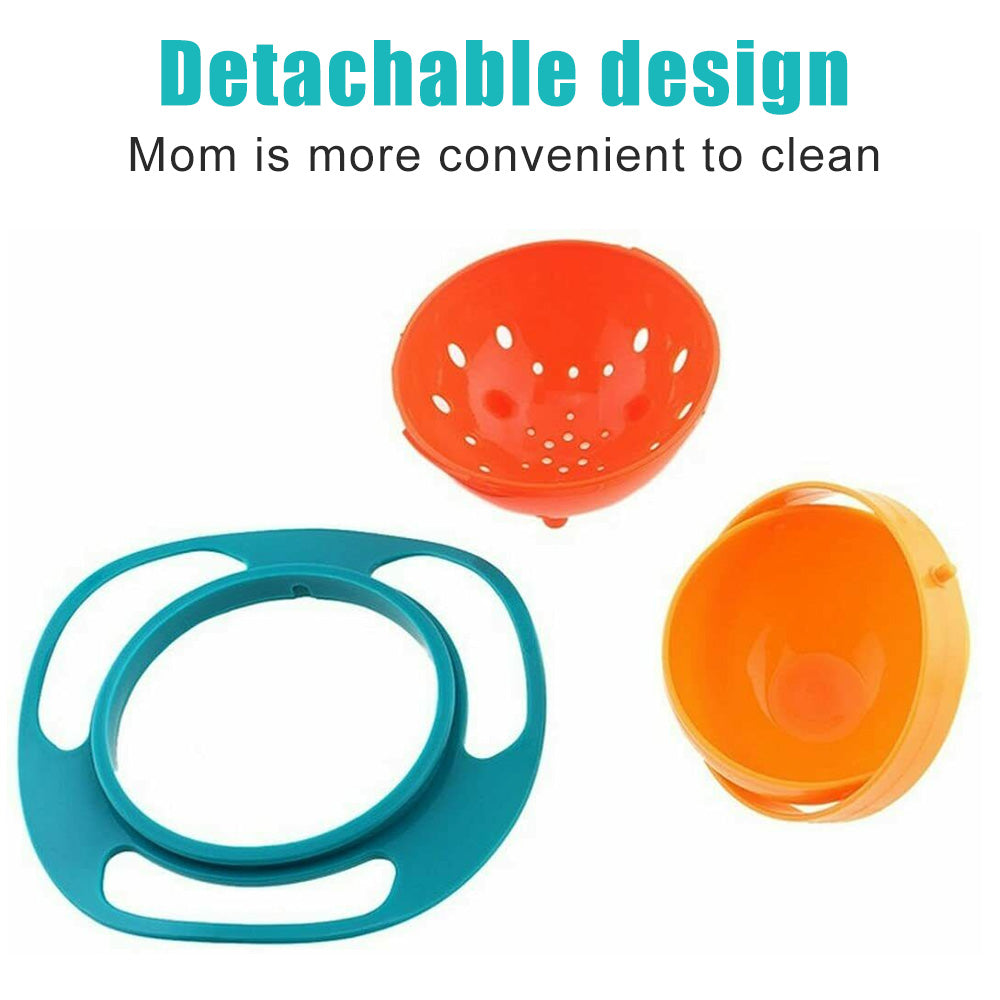 Spill-Proof Gyro Bowl – 360° Rotating Toddler Feeding Dish