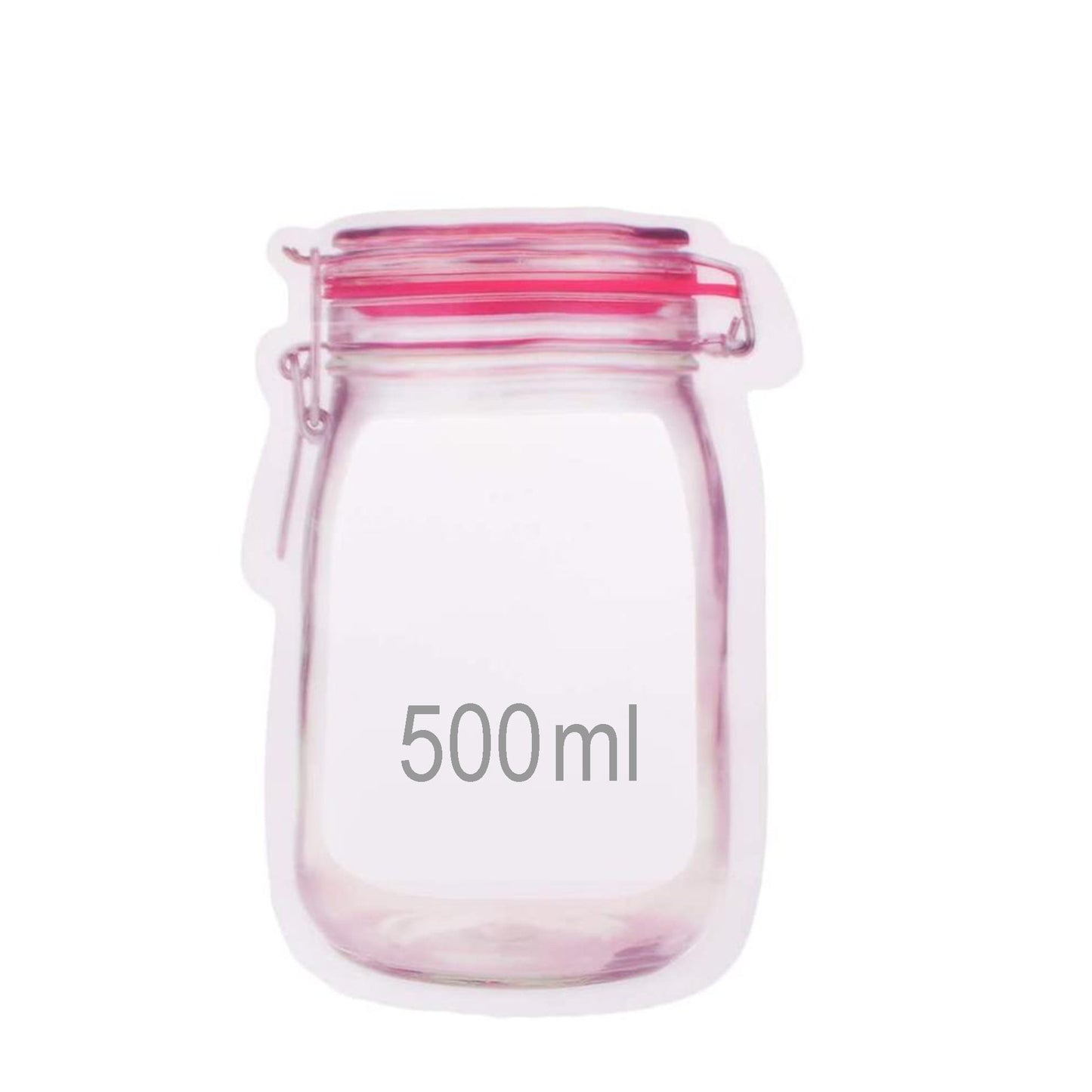 Reusable Airtight Mason Jar Zipper Food Storage Bag – 500ml