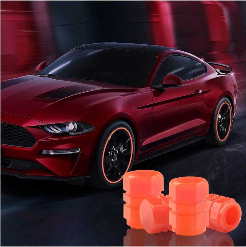 Luminous Glow Tyre Valve Caps for Cars & Bikes - 4 Pcs, Mixed Color