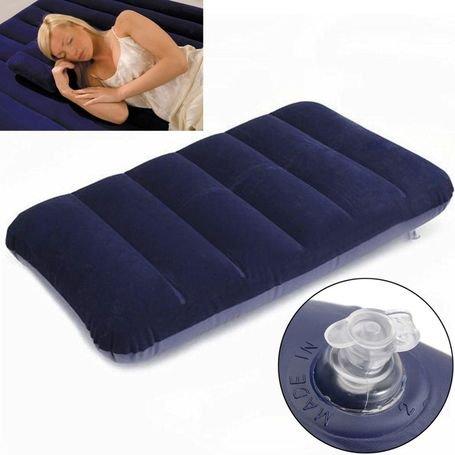Velvet Air Inflatable Travel Pillow – Soft & Portable (Blue)