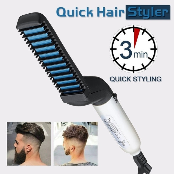 Men’s Beard and Hair Straightener Comb – Fast Heating, Safe, Multifunction Grooming Tool