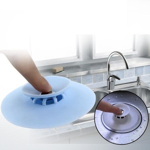 Creative 2-in-1 Silicone Sink Strainer & Drain Cover (1 Pc)