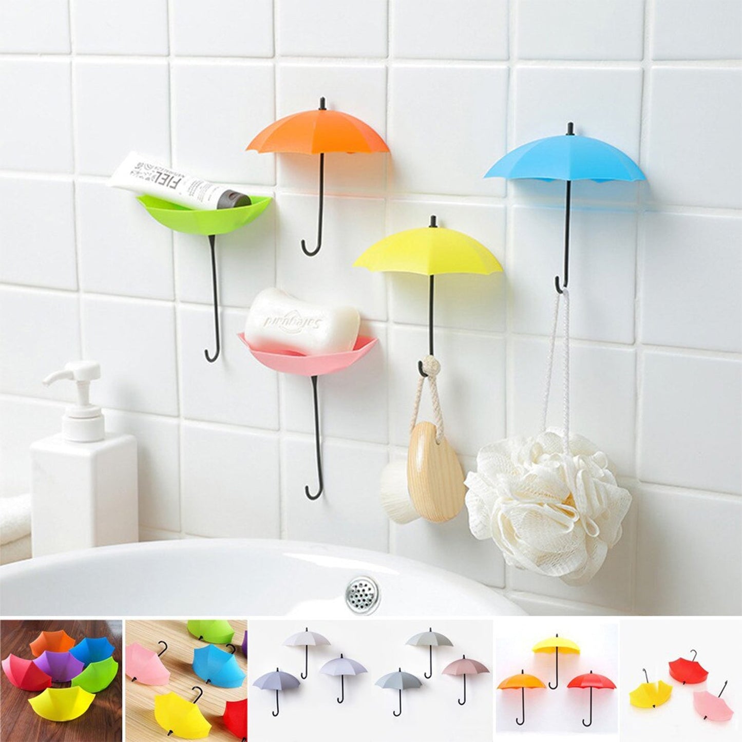 Multipurpose Umbrella Wall Hook for Keys, Hats & More