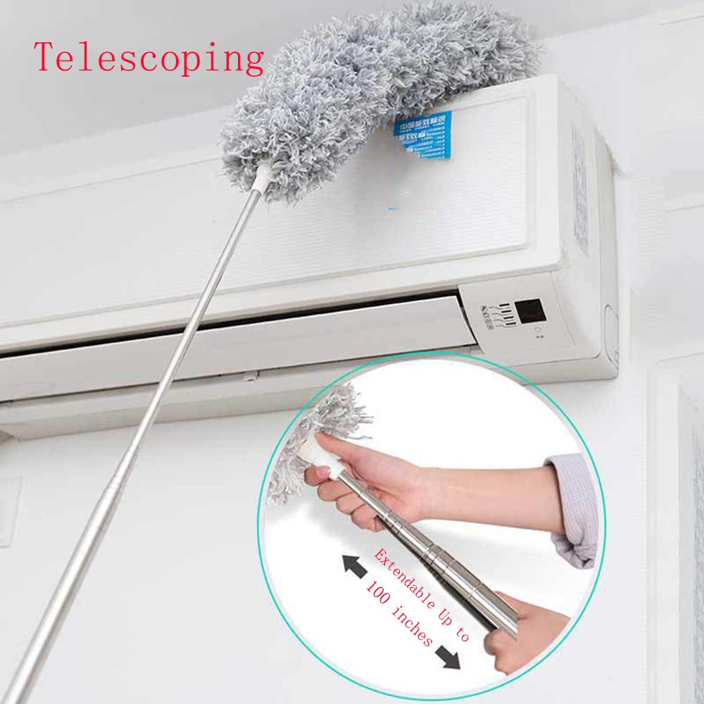 Extendable Microfiber Duster – 100" Telescoping Cleaning Tool