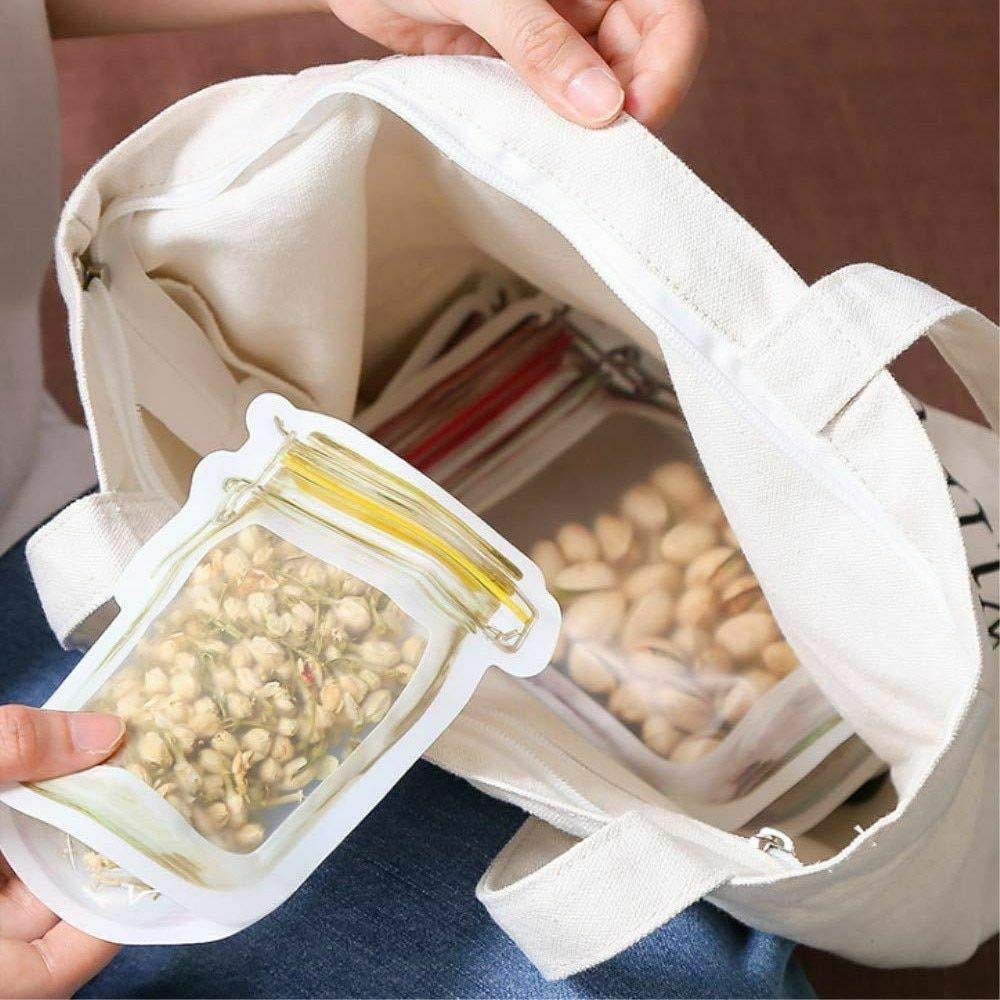 Reusable Airtight Mason Jar Zipper Storage Bag – 150ml Food Pouch (1 Pc)