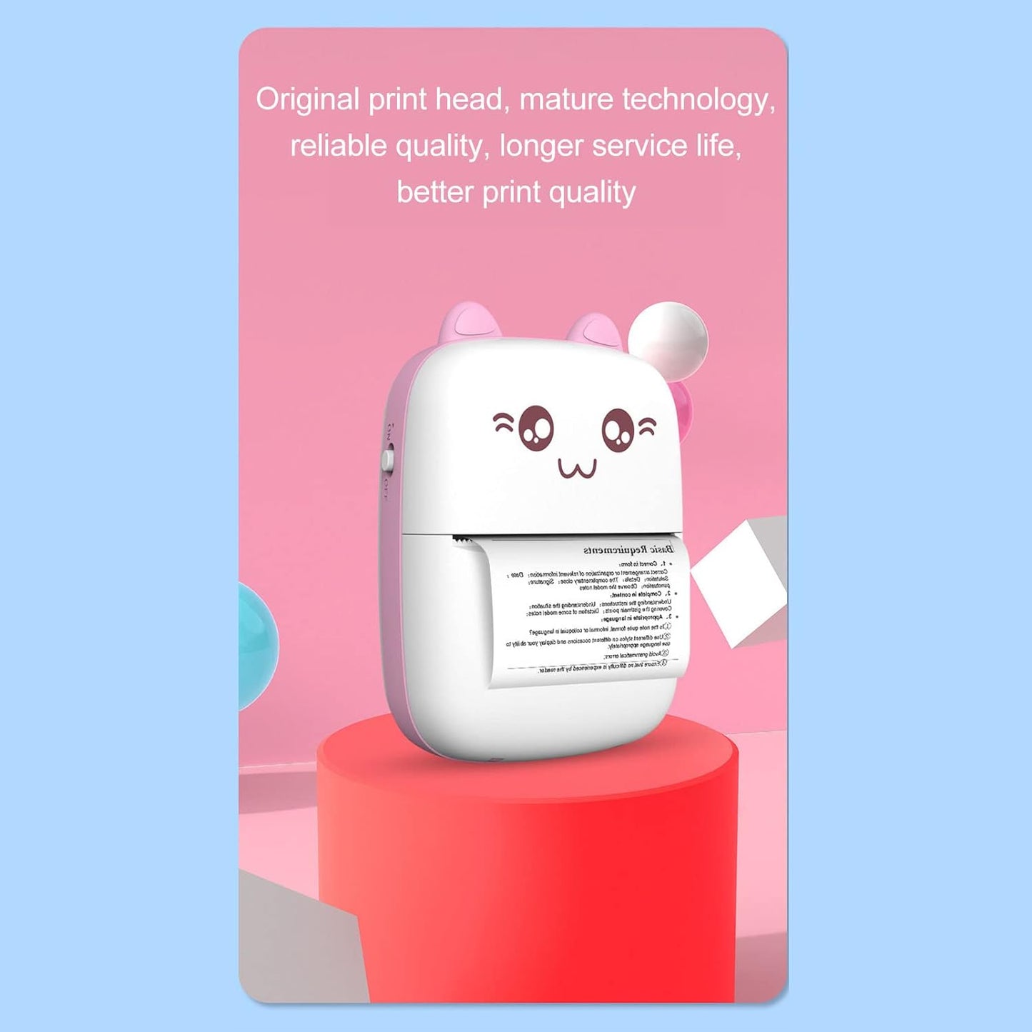 Pocket Mini Bluetooth Thermal Printer – Smart Photo Printer (1 Roll)