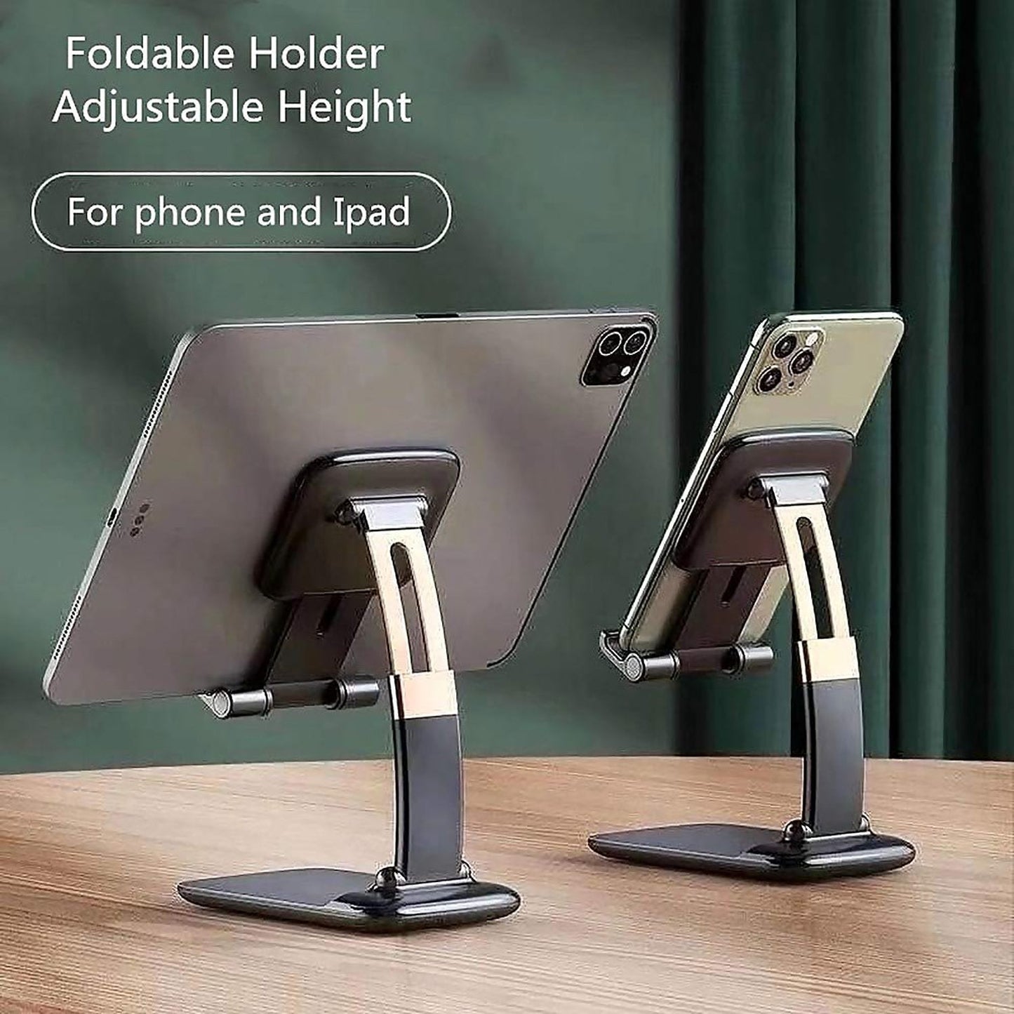 Phone Holder for Table, Foldable Universal Non-Slip Mobile Desk Stand for all Smartphones