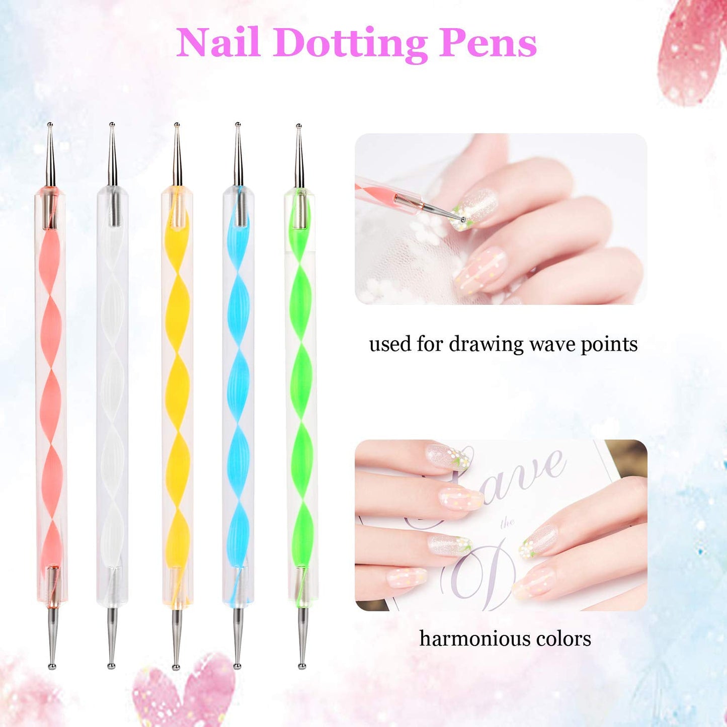 Women's Nail Art Point Pen Set for Fashion Use – Pack of 5Pcs