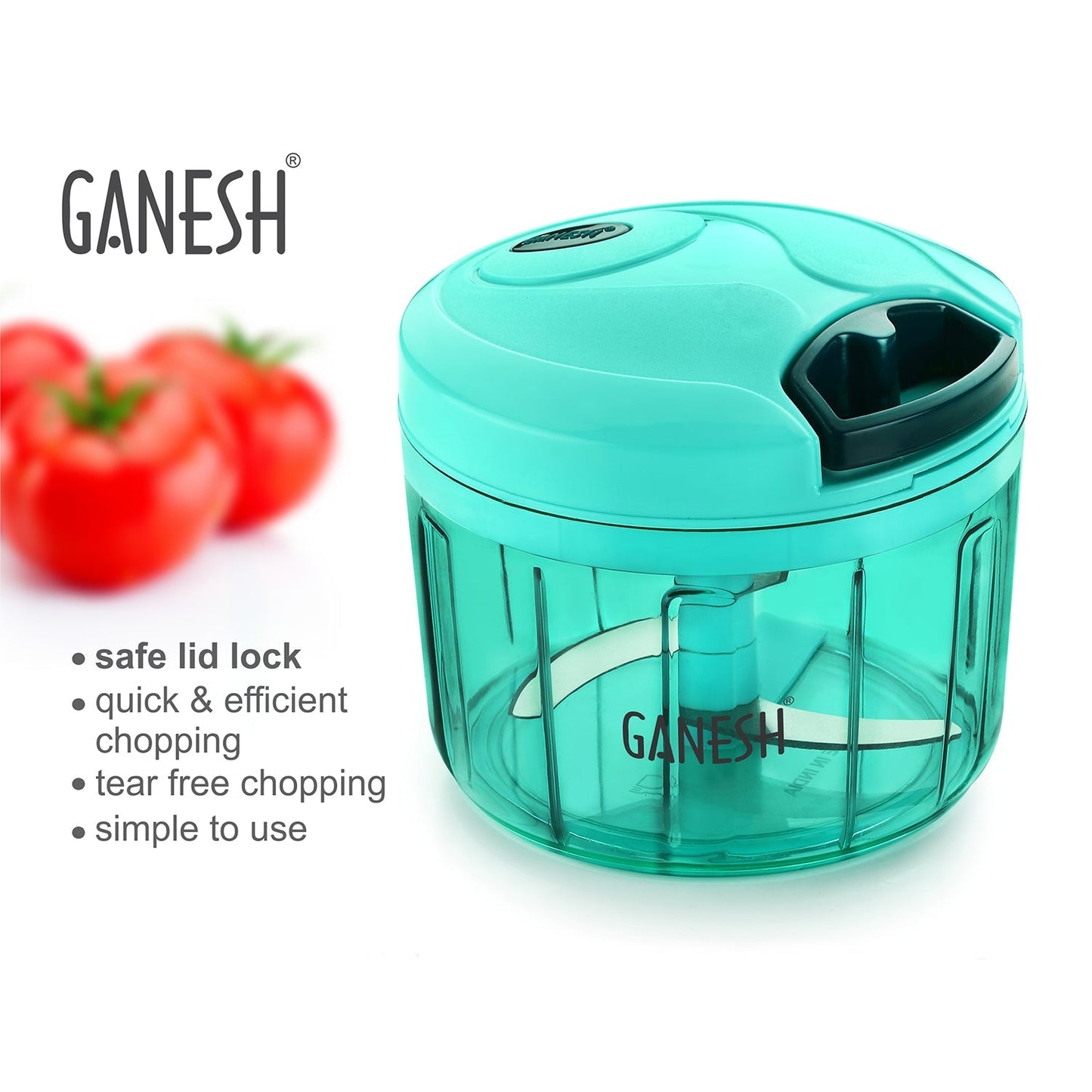 Ganesh Quick Vegetable Chopper, 725ml – Manual, BPA-Free, 1 Unit