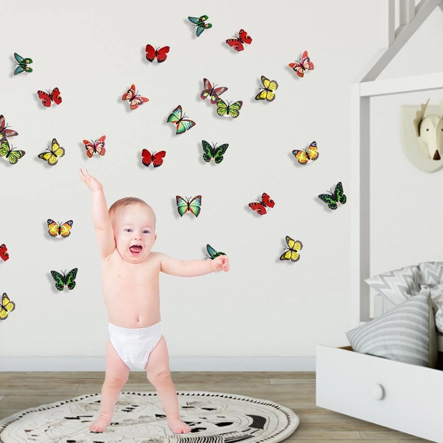 Butterfly 3D Illusion Night Lamp – Multicolor Decorative Light