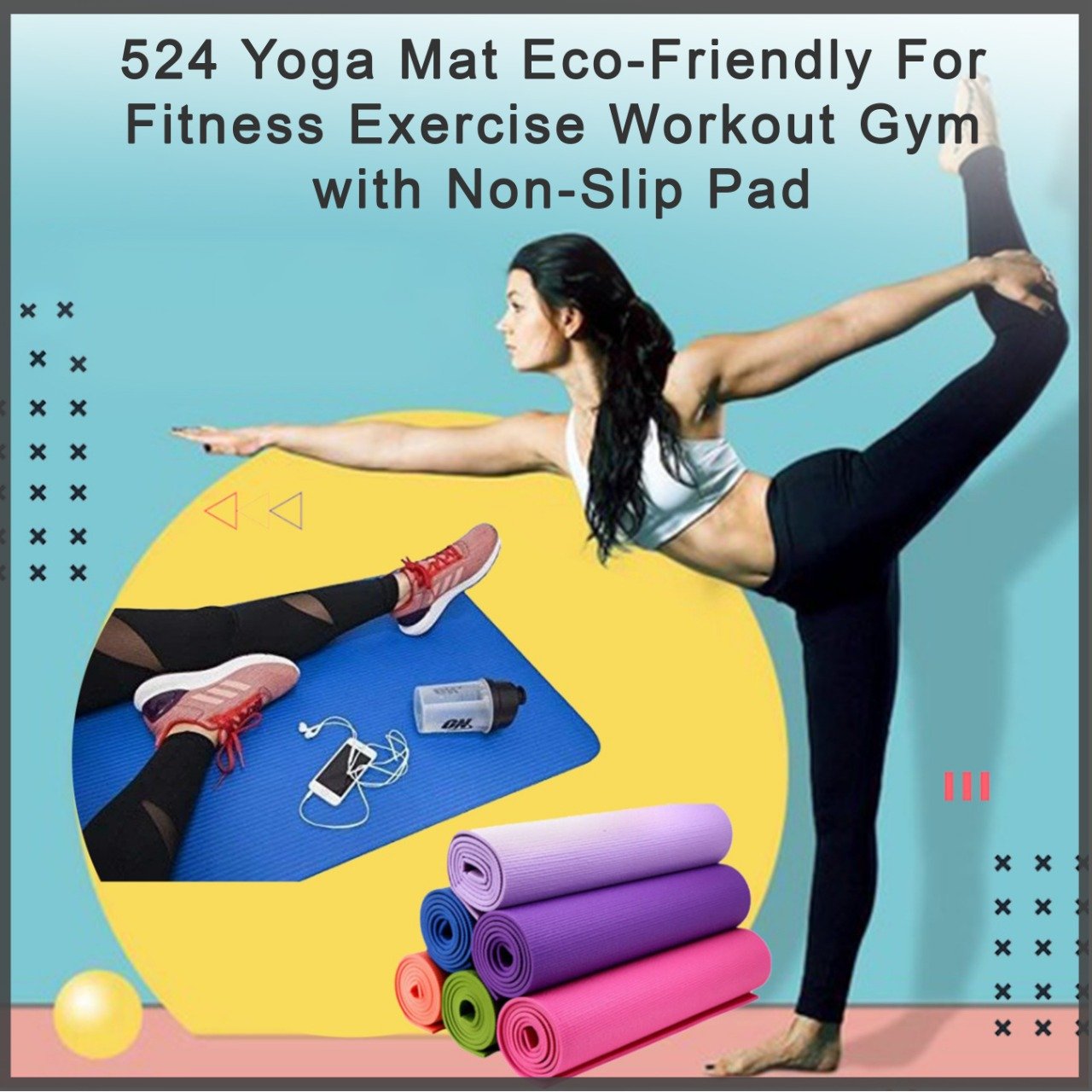 Eco-Friendly Non-Slip Yoga Mat for Fitness & Exercise (180x60 cm)