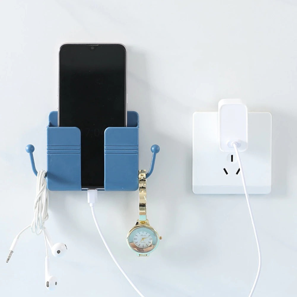 Wall Mount Mobile Stand with Hook – Compact Holder for Home & Office