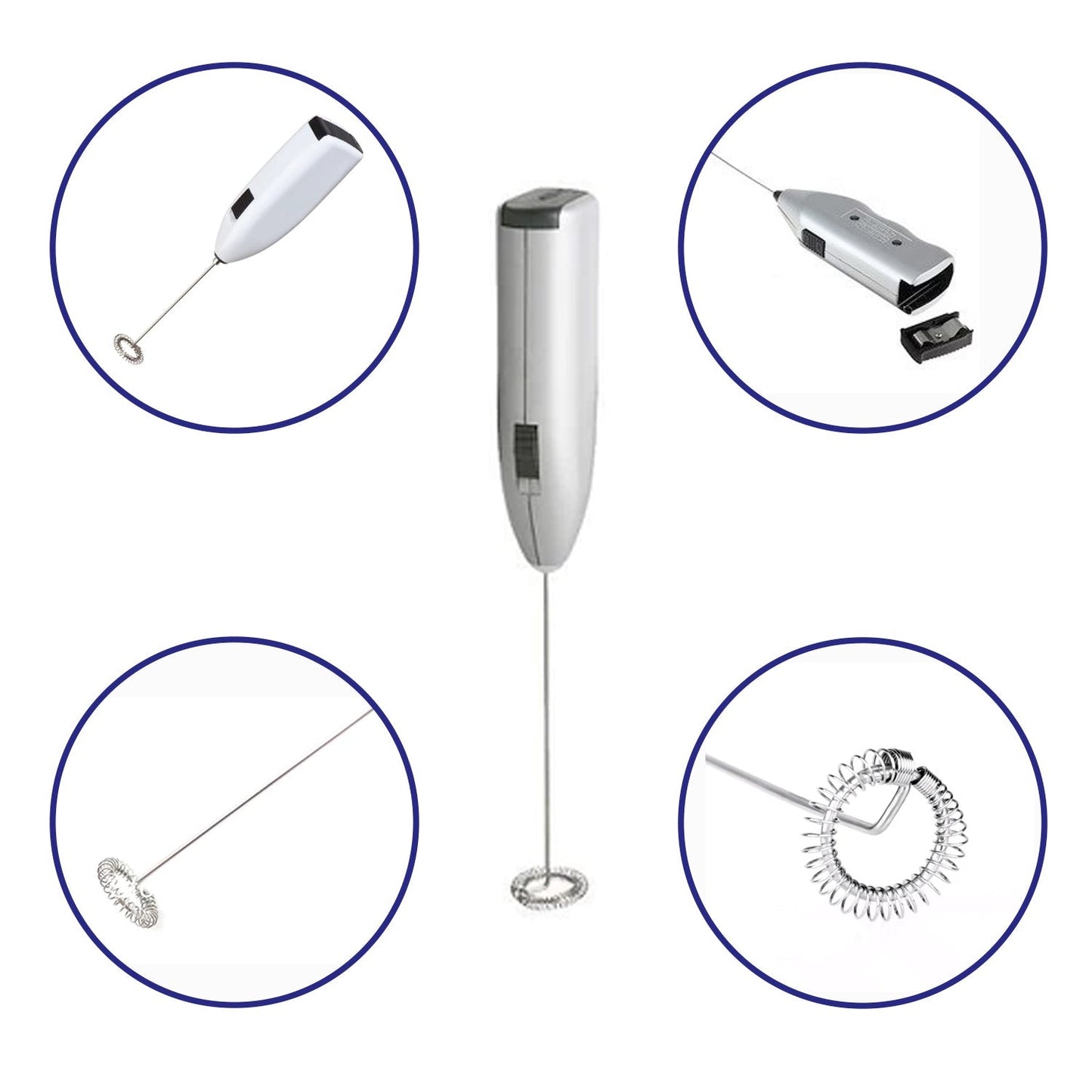 Electric Handheld Milk Frother – Mini Coffee Whisk & Drink Mixer