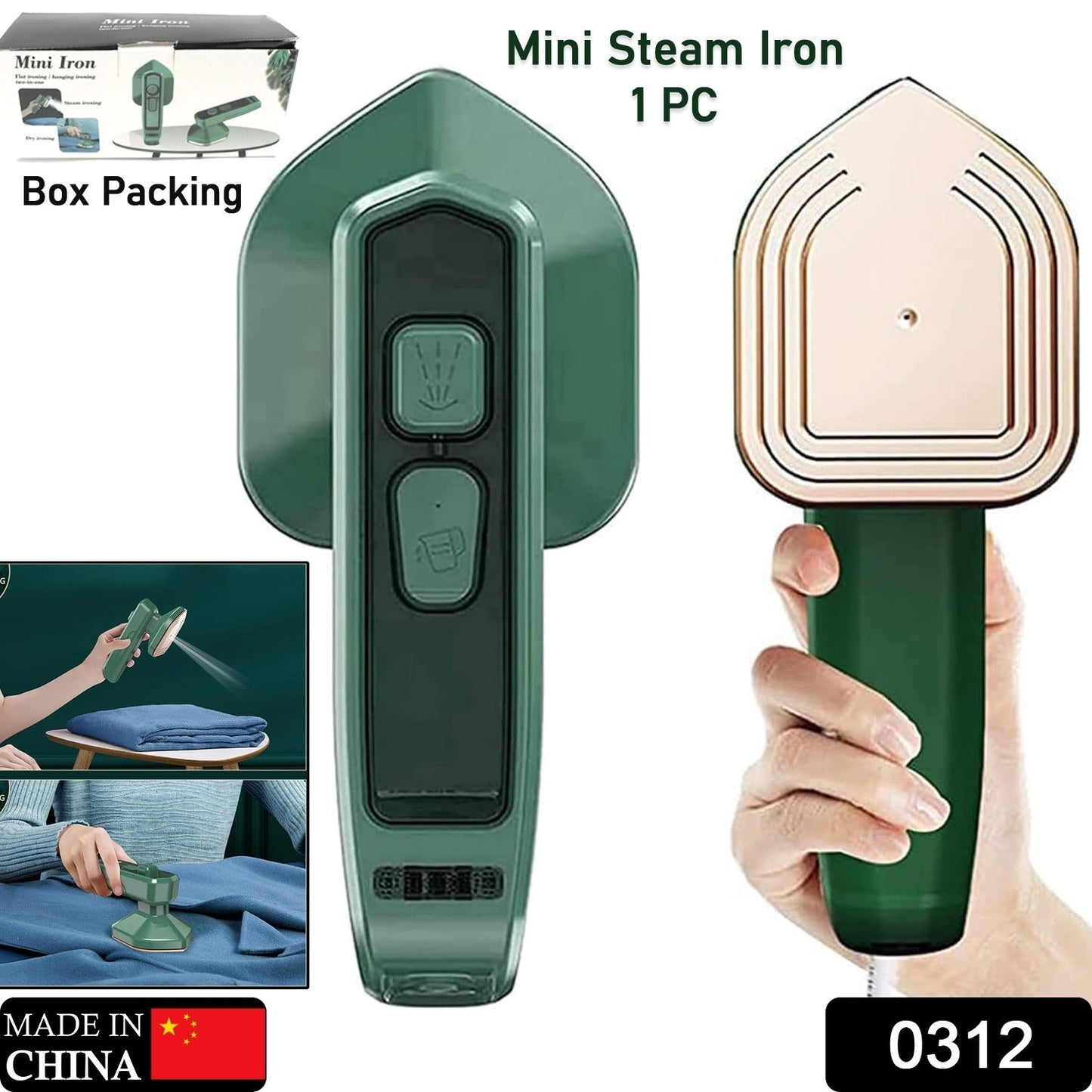 2-in-1 Mini Steam Iron & Garment Steamer – Portable & Travel-Friendly