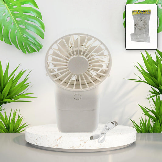 Portable Handheld Electric Fan – USB Rechargeable Mini Fan with 3 Speed Modes (1 Pc)