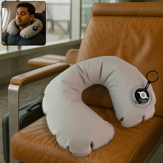 Premium Inflatable Travel Neck Pillow with Air Valve – U-Shape Comfort (1 Pc)