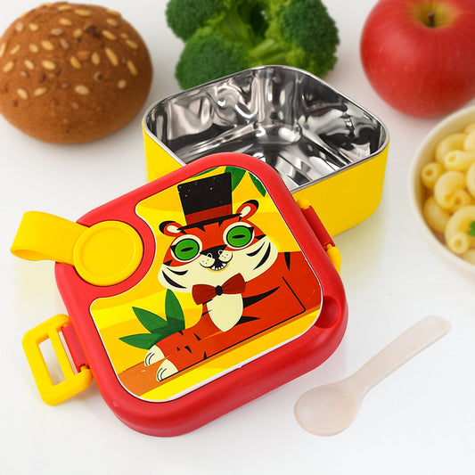 Ganesh Tangy Kids Stainless Steel Cartoon Lunch Box with Spoon – 550ml