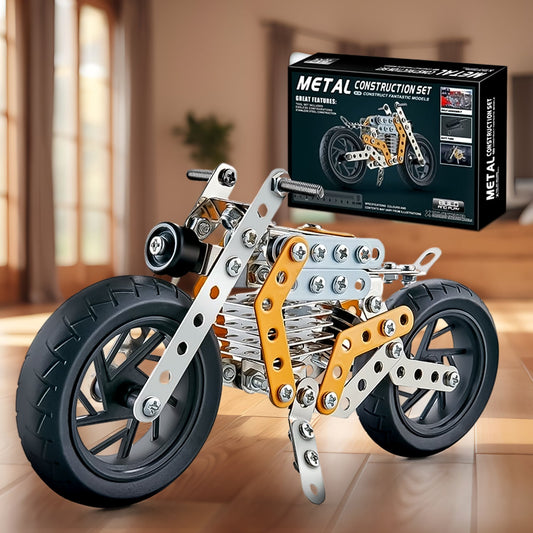 Metal DIY Bike Building Blocks Kit for Kids (162 Pcs | 1 Set)