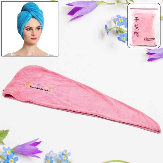 Microfiber Hair Wrap Towel Cap (1 Pc / 63x23 Cm / Random Color)