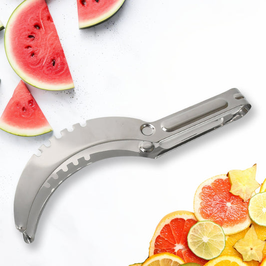 3-in-1 Stainless Steel Watermelon Slicer & Corer – Easy Fruit Cutter