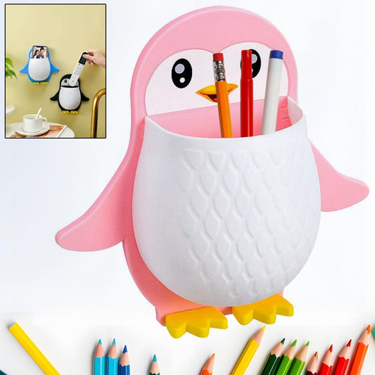 Penguin Wall Storage Box – Adhesive Holder for Remotes & Essentials
