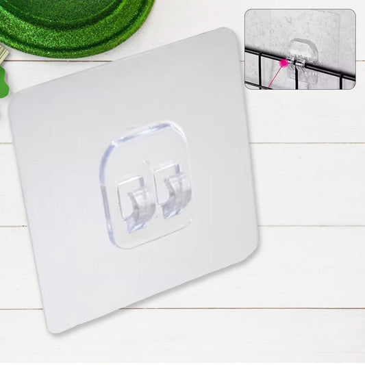 Self Adhesive Wall Hook for Racks – No-Drill, Waterproof, Transparent (5 pcs)