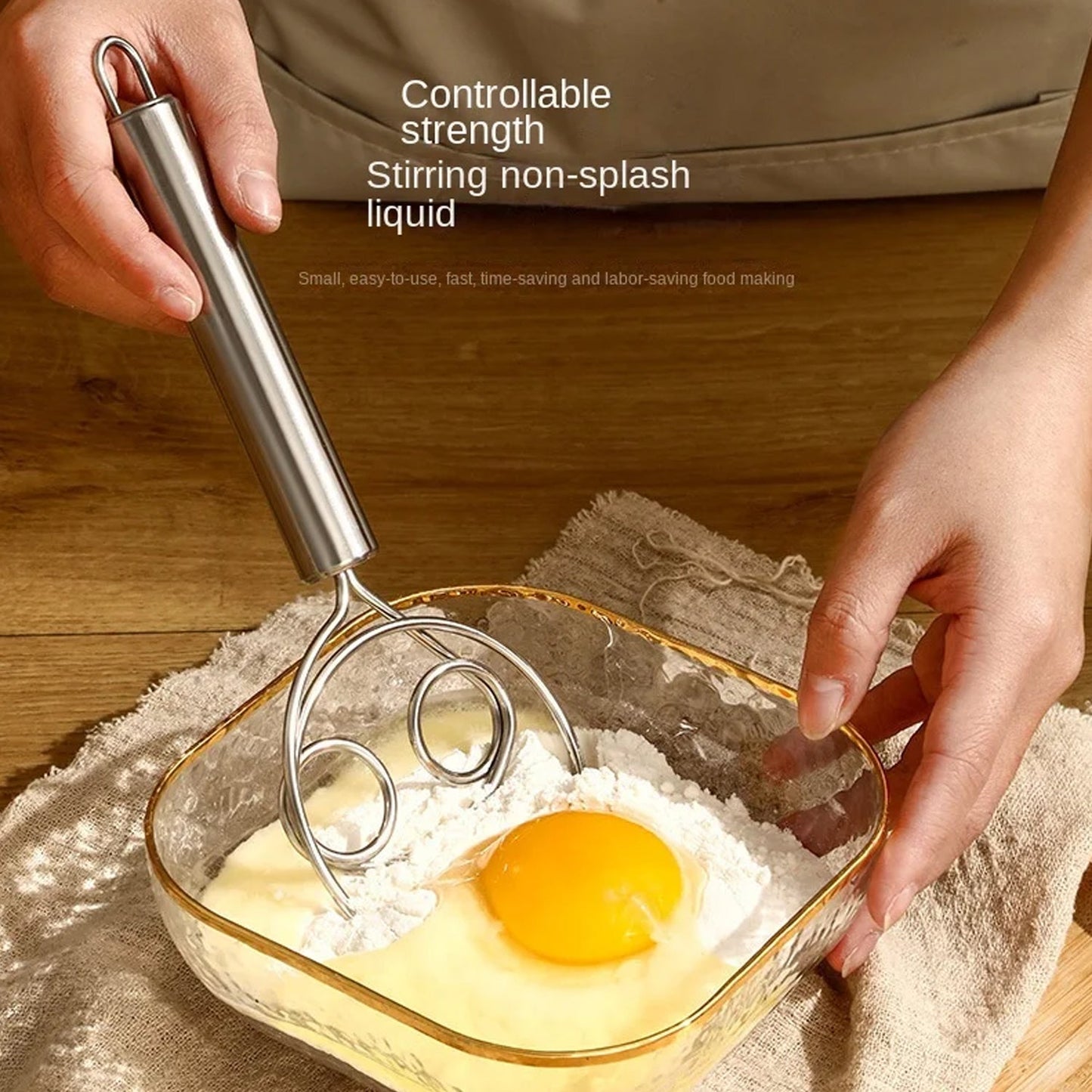Premium Stainless Steel Dutch Dough Whisk – Hand Mixer for Baking