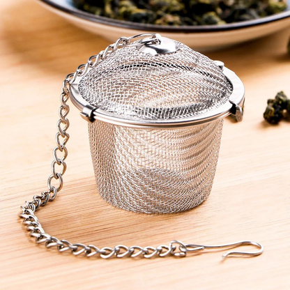 Stainless Steel Mesh Ball Tea Infuser with Chain for Spices & Loose Leaf