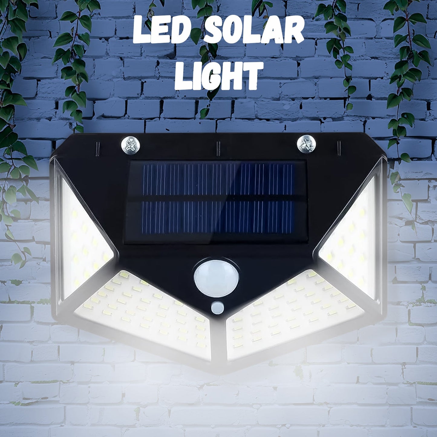 Outdoor Solar Lamp – 100 LED 120 Degrees Motion Sensor Wall Light