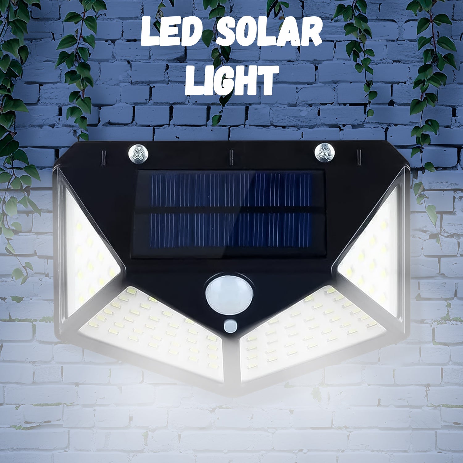 Outdoor Solar Lamp – 100 LED 120 Degrees Motion Sensor Wall Light