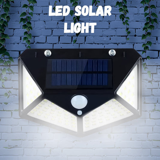 Outdoor Solar Lamp – 100 LED 120 Degrees Motion Sensor Wall Light